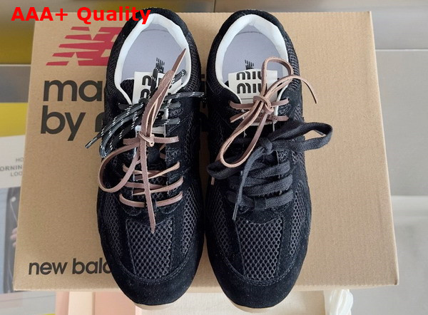 Miu Miu New Balance X Miu Miu 530 SL Suede and Mesh Sneakers in Black Replica