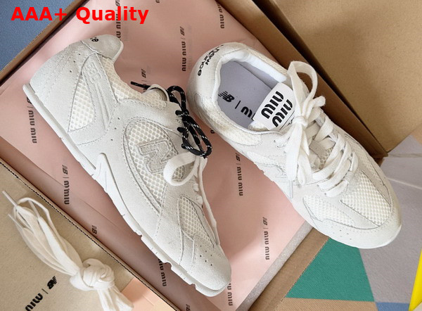 Miu Miu New Balance X Miu Miu 530 SL Suede and Mesh Sneakers in White Replica