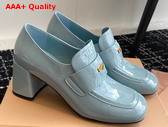 Miu Miu Patent Leather Penny Loafers in Light Blue Replica