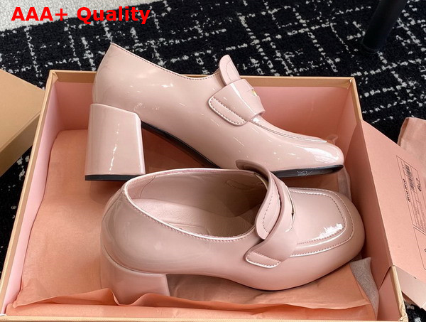 Miu Miu Patent Leather Penny Loafers in Pink Replica