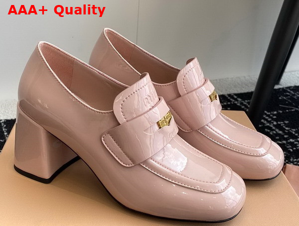 Miu Miu Patent Leather Penny Loafers in Pink Replica