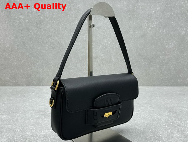 Miu Miu Penny Leather Bag in Black 5BD270 Replica