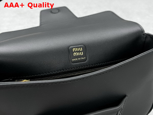 Miu Miu Penny Leather Bag in Black 5BD270 Replica