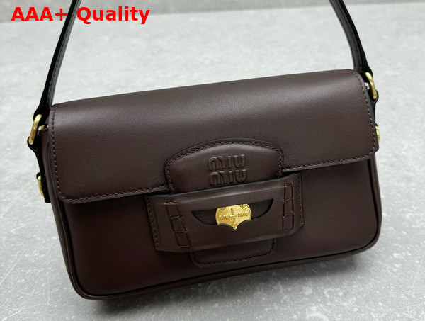 Miu Miu Penny Leather Bag in Briarwood 5BD270 Replica