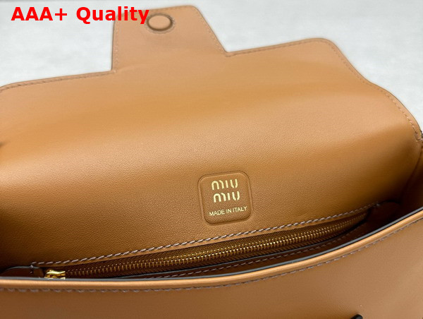 Miu Miu Penny Leather Bag in Cognac 5BD270 Replica