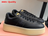 Miu Miu Platform Leather Sneakers in Black 5E278E Replica