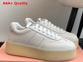 Miu Miu Platform Leather Sneakers in White 5E278E Replica