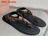 Miu Miu Riviere Cord and Leather Sandals Tobacco 5Y184E Replica
