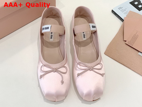 Miu Miu Satin Ballerinas in Orchid Pink 5F794D Replica