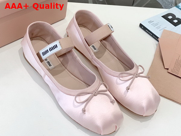 Miu Miu Satin Ballerinas in Orchid Pink 5F794D Replica