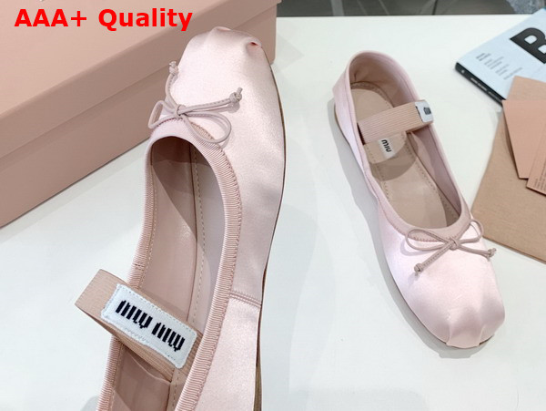 Miu Miu Satin Ballerinas in Orchid Pink 5F794D Replica