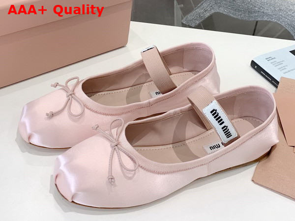 Miu Miu Satin Ballerinas in Orchid Pink 5F794D Replica