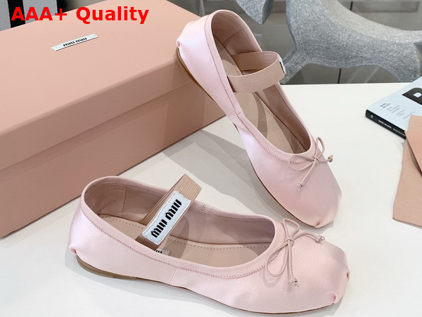 Miu Miu Satin Ballerinas in Orchid Pink 5F794D Replica