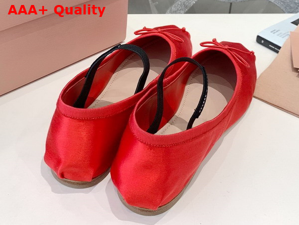 Miu Miu Satin Ballerinas in Red 5F794D Replica