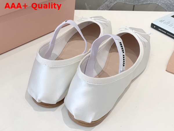 Miu Miu Satin Ballerinas in White 5F794D Replica