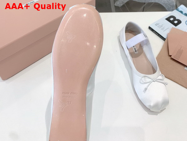 Miu Miu Satin Ballerinas in White 5F794D Replica