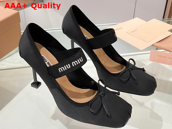 Miu Miu Satin Pumps in Black 5I793D Replica