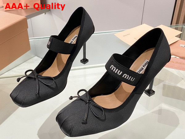 Miu Miu Satin Pumps in Black 5I793D Replica