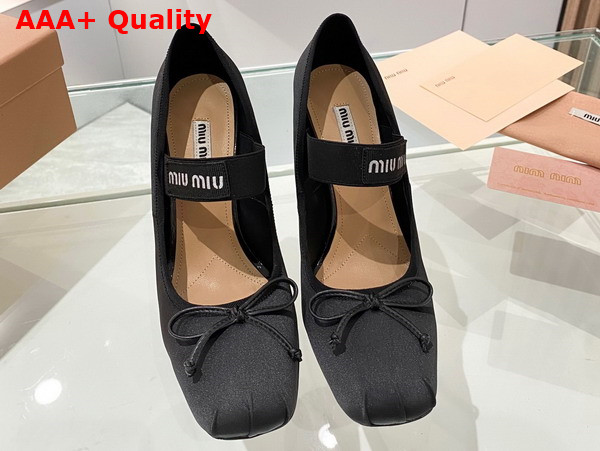 Miu Miu Satin Pumps in Black 5I793D Replica