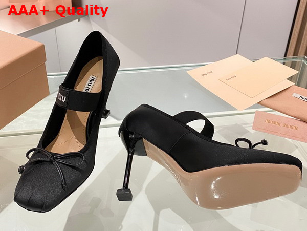 Miu Miu Satin Pumps in Black 5I793D Replica