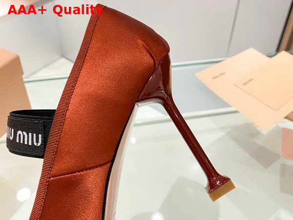 Miu Miu Satin Pumps in Cocoa Brown 5I793D Replica