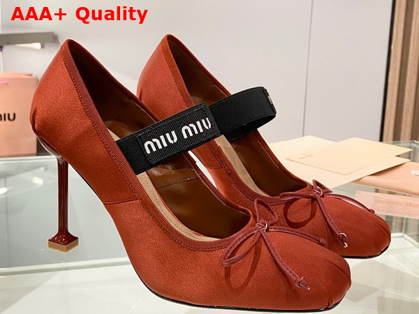 Miu Miu Satin Pumps in Cocoa Brown 5I793D Replica