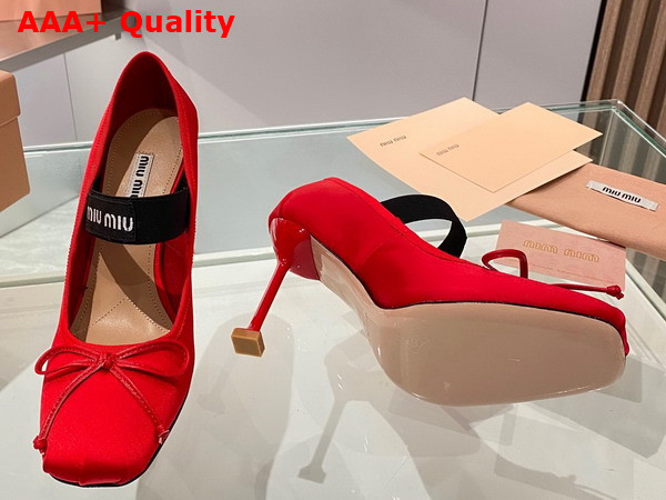 Miu Miu Satin Pumps in Red 5I793D Replica