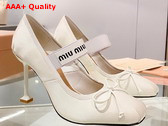 Miu Miu Satin Pumps in White 5I793D Replica