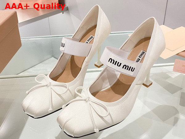 Miu Miu Satin Pumps in White 5I793D Replica