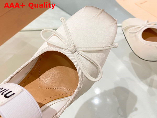 Miu Miu Satin Pumps in White 5I793D Replica