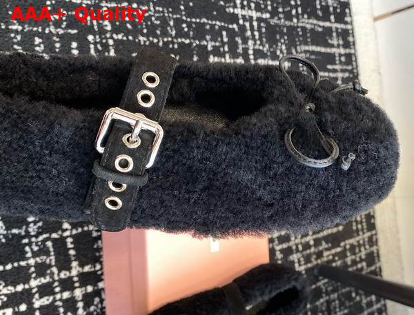 Miu Miu Shearling Ballerinas in Black 5F272E Replica