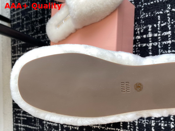 Miu Miu Shearling Slippers in White Replica