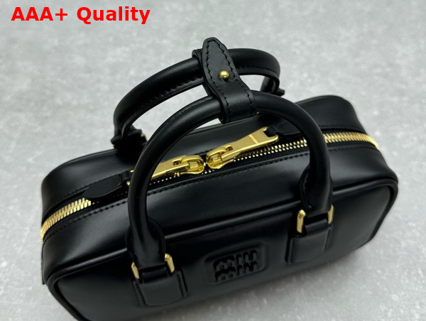 Miu Miu Small Arcadie Leather Bag in Black 5BB142 Replica