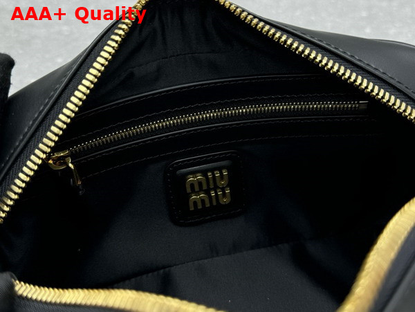 Miu Miu Small Arcadie Leather Bag in Black 5BB142 Replica