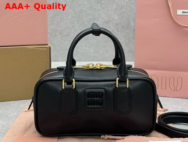 Miu Miu Small Arcadie Leather Bag in Black 5BB142 Replica