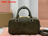 Miu Miu Small Arcadie Leather Bag in Dark Green 5BB142 Replica