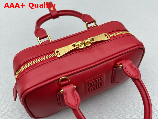 Miu Miu Small Arcadie Leather Bag in Red 5BB142 Replica