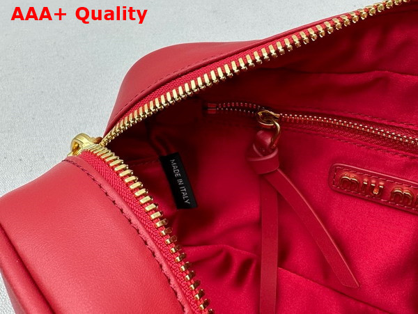 Miu Miu Small Arcadie Leather Bag in Red 5BB142 Replica