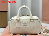 Miu Miu Small Arcadie Leather Bag in White 5BB142 Replica