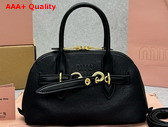 Miu Miu Small Aventure Nappa Leather Top Handle Bag in Black 5BB169 Replica