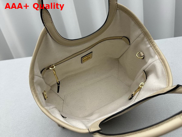 Miu Miu Small IVY Leather Bag in Beige Replica