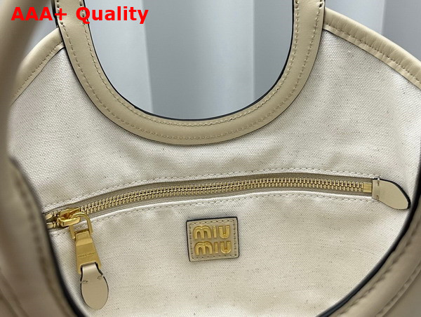 Miu Miu Small IVY Leather Bag in Beige Replica