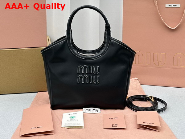 Miu Miu Small IVY Leather Bag in Black Replica