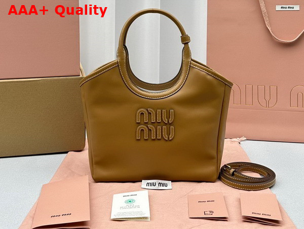 Miu Miu Small IVY Leather Bag in Caramel Replica