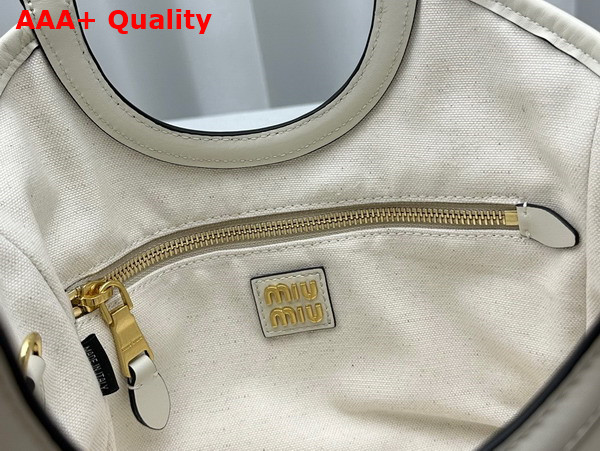 Miu Miu Small IVY Leather Bag in Chalk White Replica