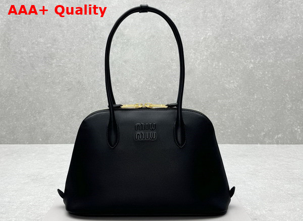 Miu Miu Small Leather Top Handle Bag in Black 5BA290 Replica