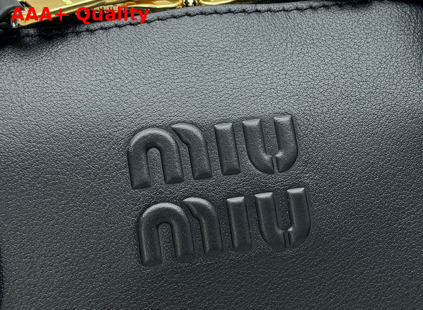 Miu Miu Small Leather Top Handle Bag in Black 5BA290 Replica