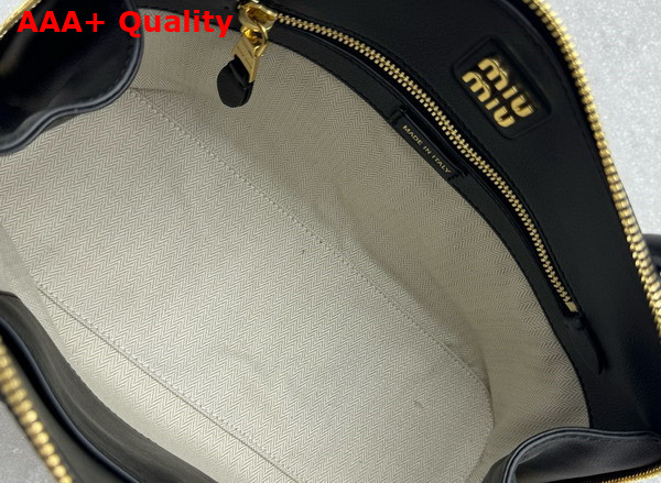 Miu Miu Small Leather Top Handle Bag in Black 5BA290 Replica