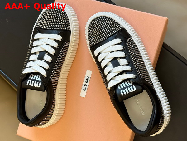 Miu Miu Strass Sneaker in Black Replica