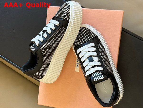 Miu Miu Strass Sneaker in Black Replica